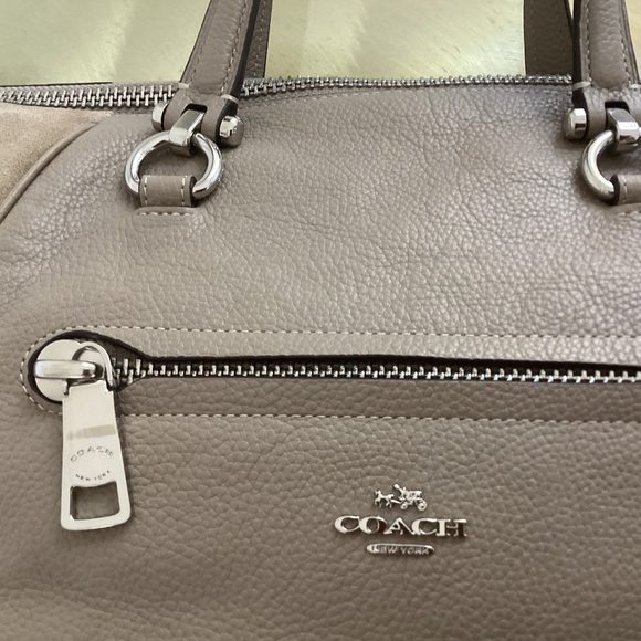 COACH Primrose Satchel Crossbody Carryall Purse Bag Pebbled Leather/Suede Combo - Picture 6 of 16